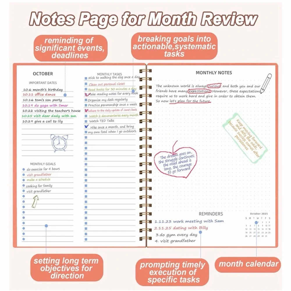 Coral Monthly Planner 2025-2026